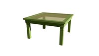 3 - MESA QUADRADA FIORENTINA VERDE CELADON COM PALHA E VIDRO (6821) - Center Festas