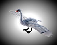 swan bird pbr rigged low poly