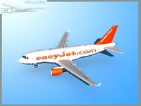 Falcon3D A319 Easyjet 3D Model