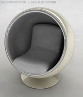 Retro 1960s Sphere Armchair 3D Model
