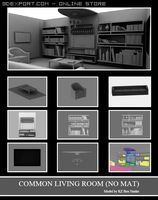 ID50020 Common Living Room no mat 3D Model