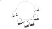 Cabaret table - 6 Chairs