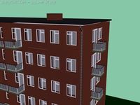 Russian building of 5 floors 3D Model