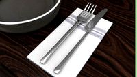 couverts serviette knife fork towel