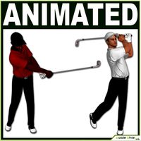 Golfer Players CG 3D Model