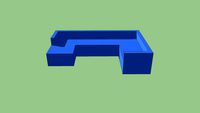 Blue Microfiber Sectional Couch