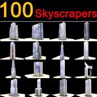100 Skyscrapers 3D Model