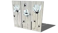 triptyque Toile fleur
