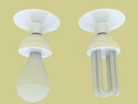 Fluorescent bulb light 3D Model