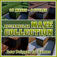 Low Polygon Rectangular Maze Collection 3D Model