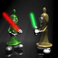 Cartoon Condom Jedi Character Rigged 3D Model