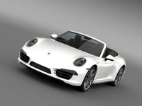 Porsche 911 Carerra 4 Cabrio 2013 3D Model