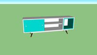 Rack retro 50 Branco e Turquesa (mobly)