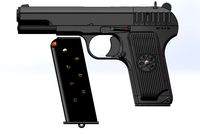 Russian Tokarev TT-33 pistol model