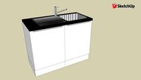 Unterschrank mit Spüle 2x60x90x58 JW