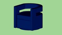 TOV Furniture Kennedy Swivel Blue Navy Chair