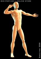 Basic Male Figure Rigged 3D Model