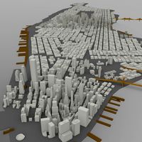 Manhattan Island Cityscape 3D Model
