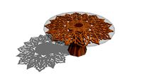 Table ronde marqueterie de nacre et bois . Round table marquetry mother of pearl and wood