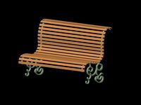 Public Bench 3D Model