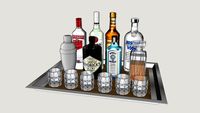alcohol, tray, bar, bottles with drinks, алкоголь, поднос, бар, бутылки с напитками