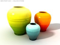 Modern Decorative Jars 3D Model