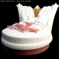 Ornate Round Bed Alta Moda Chic 101 3D Model