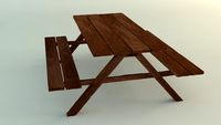 High Poly Park Bench 3D Model