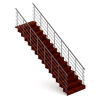 Wooden Stairs 12 3D Model