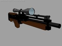 WA2000 Sniper Rifle lp InP 3D Model