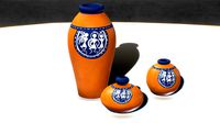 Warli Tales Vases Painted Orange