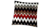 Almofada Estampa Zigzag Vermelho Marrom e Preto 45x45