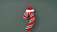Kidrobot Yummy World Candy Cane Plush Ornaments Red