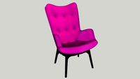 82662 Armchair Vicky Velvet Purple