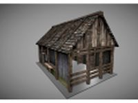 Low poly medieval house 3D Model