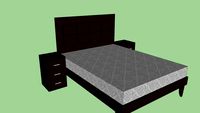 cama queen contemporanea con veladoras