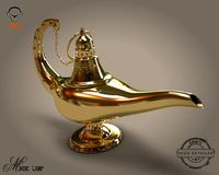 Gold Magic Lamp 3D Model