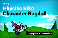 2.5D bike racing & character template with ragdoll physics