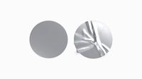 Two Round Stickers - silver smooth and rugose glued label