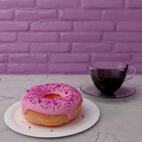 DONUT AND CUP OF COFFE