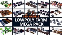 Low Poly Farm Set - 330 Models Mega Pack 02