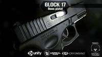 Glock 17 pistol low-poly