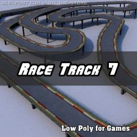 Low Polygon Race Track 7 3D Model