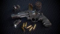 Revolver with Scope and Flashlight