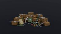 Low-poly cartoon militray asset poly style