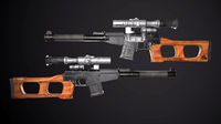 russian ussr sniper rifle vss vintorez low-poly