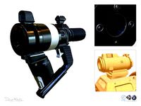 low poly sci-fi revolver pbr