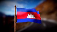 Flag of Cambodia - Wind Animated Loop