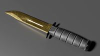 golden combat knife game asset for unity