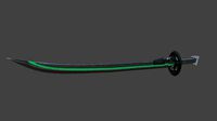futuristic sci-fi samurai sword 3 low-poly
